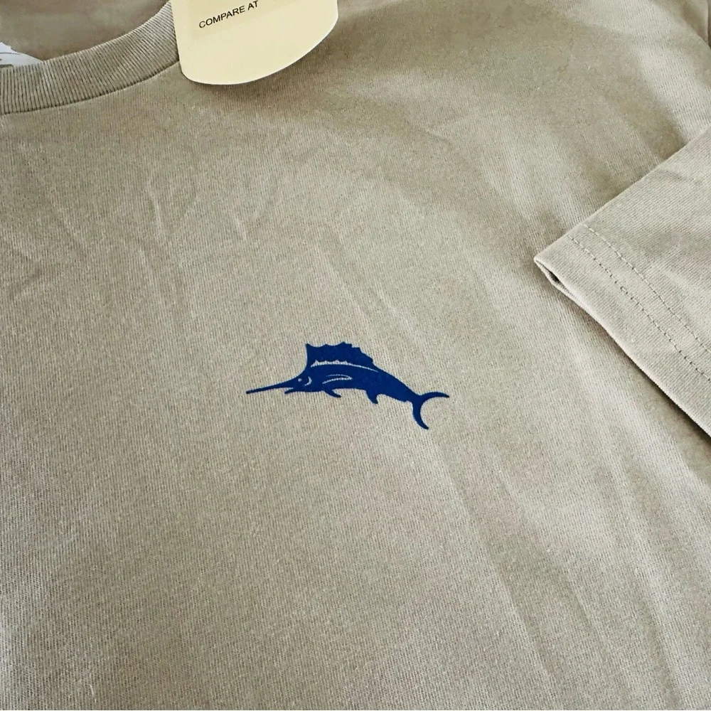 Tommy Bahama Men’s PARADISE FAIRWAY T-Shirt Size XL Color Stone Khaki Golf - Picture 4 of 4